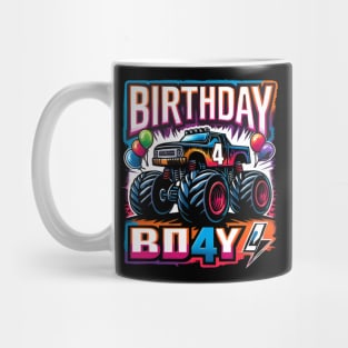 Birthday Boy 4 Years - Monster Truck Celebration (possibility of personalization with name) Mug